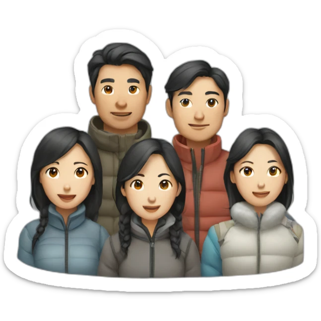 A group of 2 Asian women and 2 Asian men in the arctic sticker