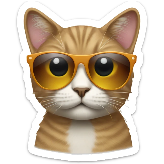 Cat with sunglasses sticker
