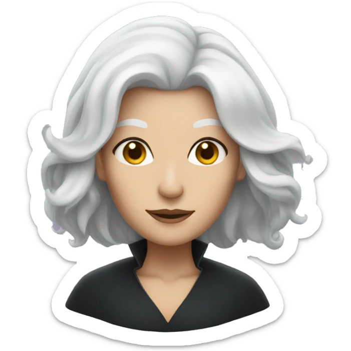 white hair woman witch sticker
