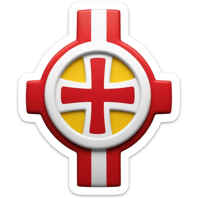 Change the color of the cross in the Danish flagg from white to yellow sticker