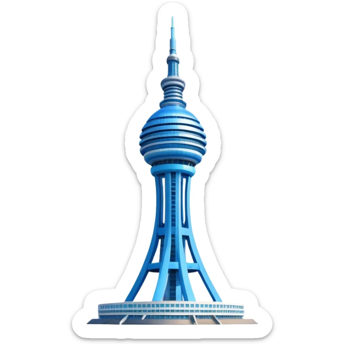Cinematic Realistic N Seoul Tower Landmark Emoji, showcasing a futuristic tower with panoramic views rendered with sleek textures and vibrant, modern lighting. sticker