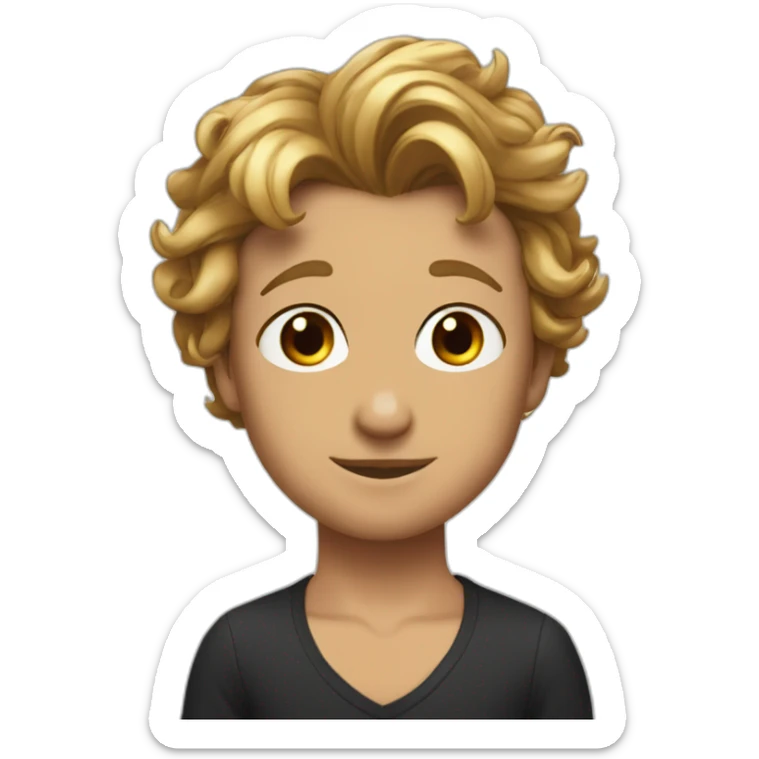 Simon Baker kiss-kiss a black girl brown eyes and sblack hair in a bun sticker