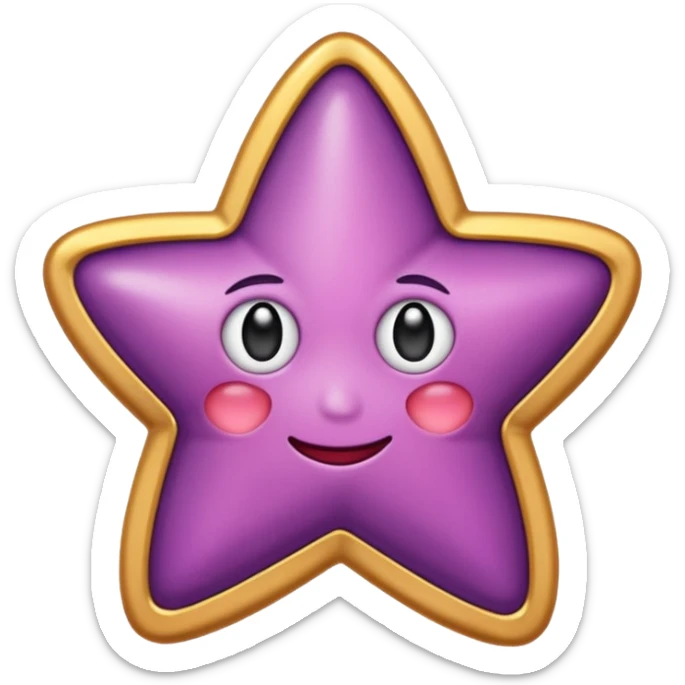 Quiero un emoji de estrella, pero que la estrella sea de oro rosa y brilli brilli con chispitas moradas sticker