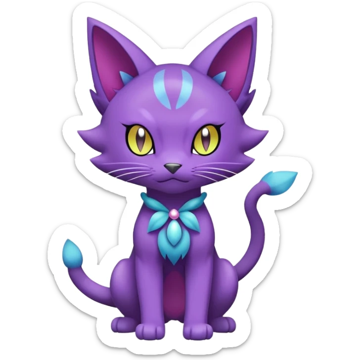 Purrloin-Delcatty-Pokémon-Fakémon-hybrid-creature (full body) sticker
