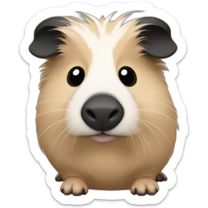 all beige body, black ear and black nose, black hands and black foot guinea pig sticker