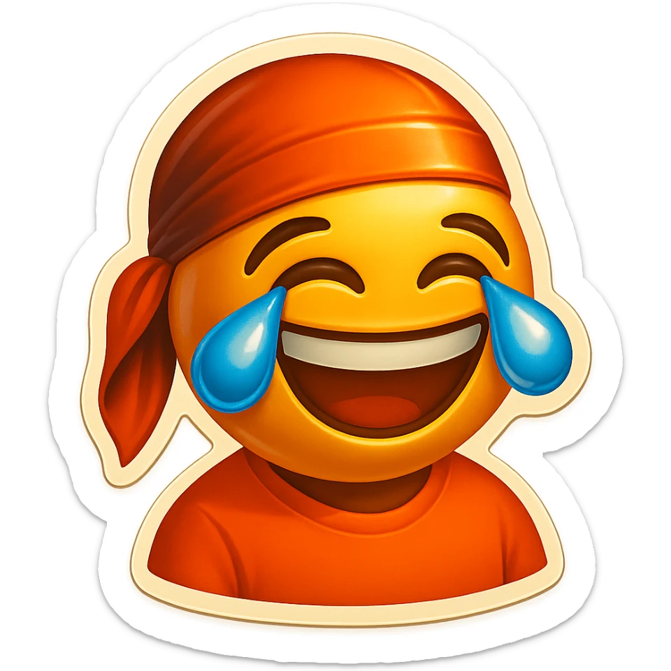 lol face laughing crying
orange shirt
make him smile
Change His durag To orange sticker