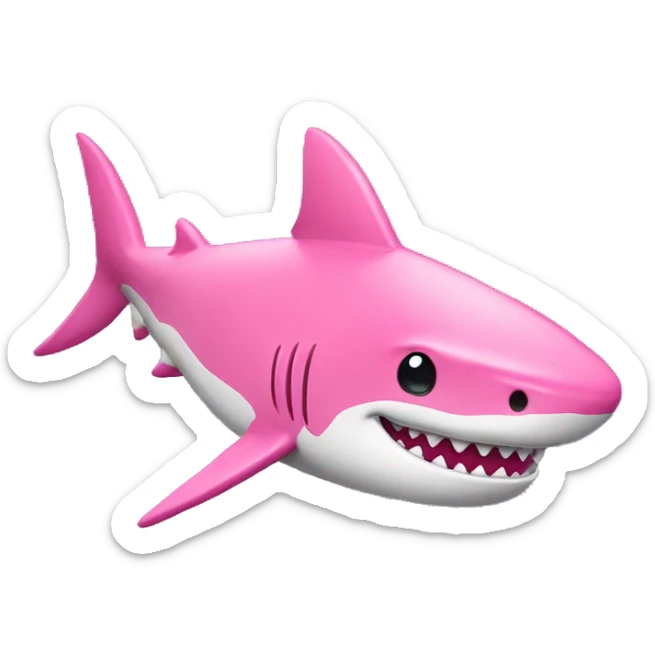 Pink shark sticker