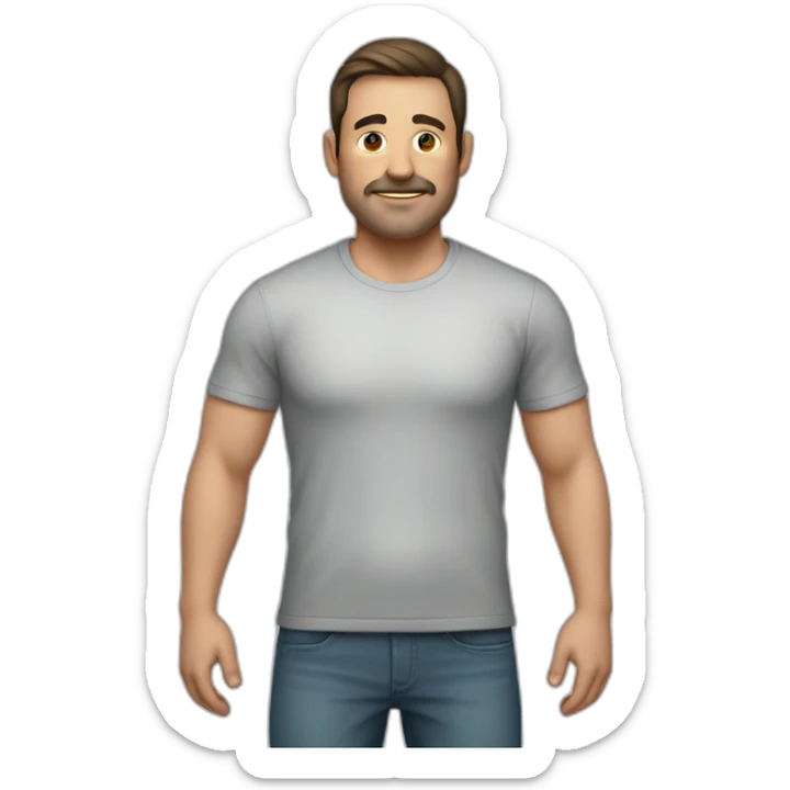 Men, cuerpo entero, Apple, 40 years old, 120 kilos, 1.90 m hight sticker