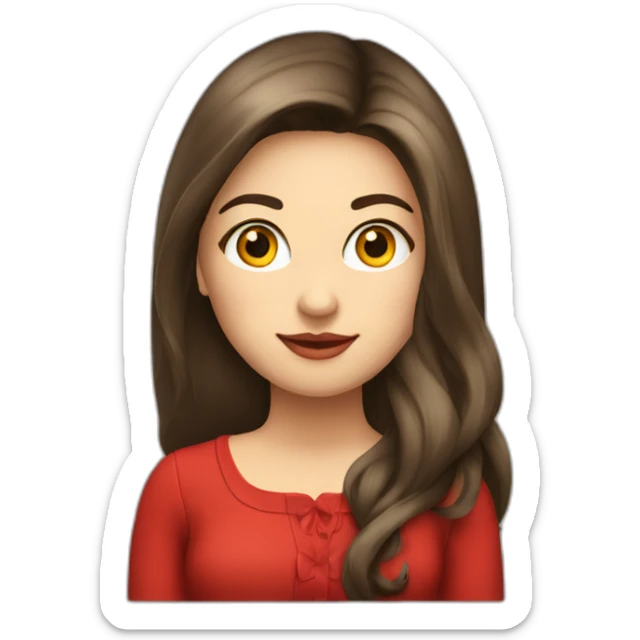 Brunette-girl-long-hair-chubby-cheeks-old-money-fashion-style-red sticker