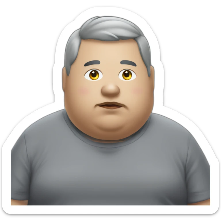 Fat Russian grey cut with golden eyes sitting like a person playing PlayStation 5 sticker