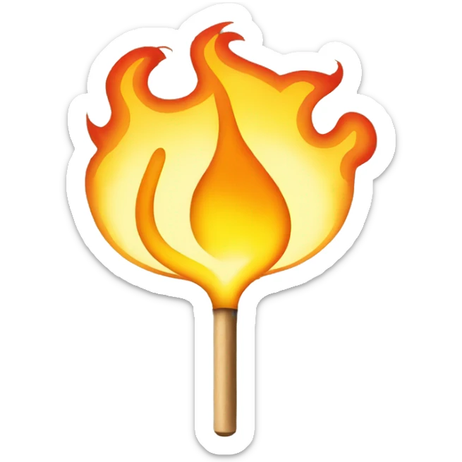 flaming match sticker