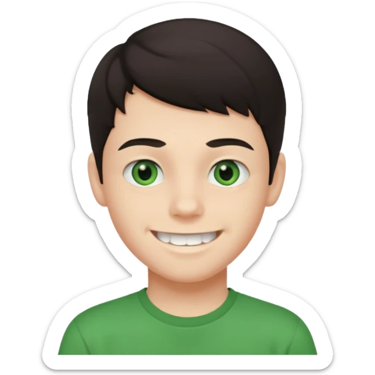 teenager-boy-dark-hair-green-eyes-tshirt-smiling-with-teeth-showing sticker