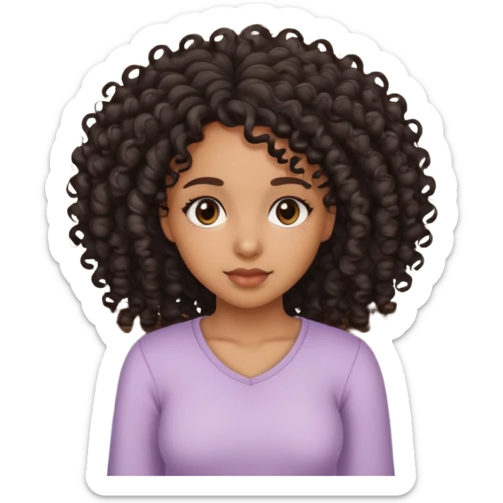Clean girl bedroom and black Latina with curly hair  sticker