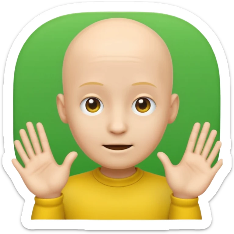 no hair round yellow emoji no finger upp with greenscreen and no body no arms ears sticker