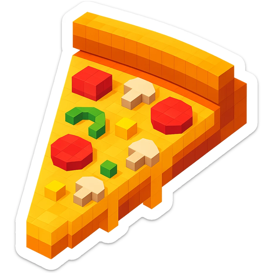 pizza with a mix of toppings sticker