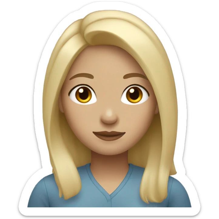 Woman with blonde Chinese hair, light skin and light brown eyes. sticker