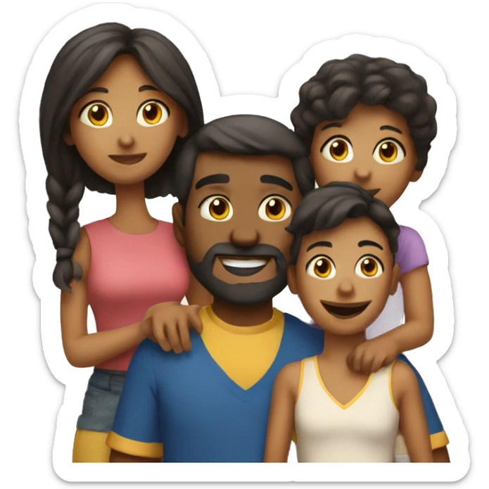 familia de 4 sticker