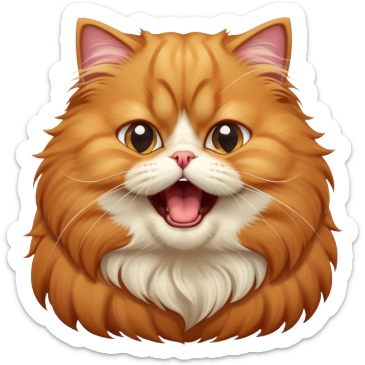 cinematic-adorable-big-eyed-fluffy-ginger-persian-cat-portrait-emoji,-head-tilted-playfully-with-a-cute,-exaggerated-yawn,-fluffy-ginger,-simplified-yet-irresistibly-cute-features sticker
