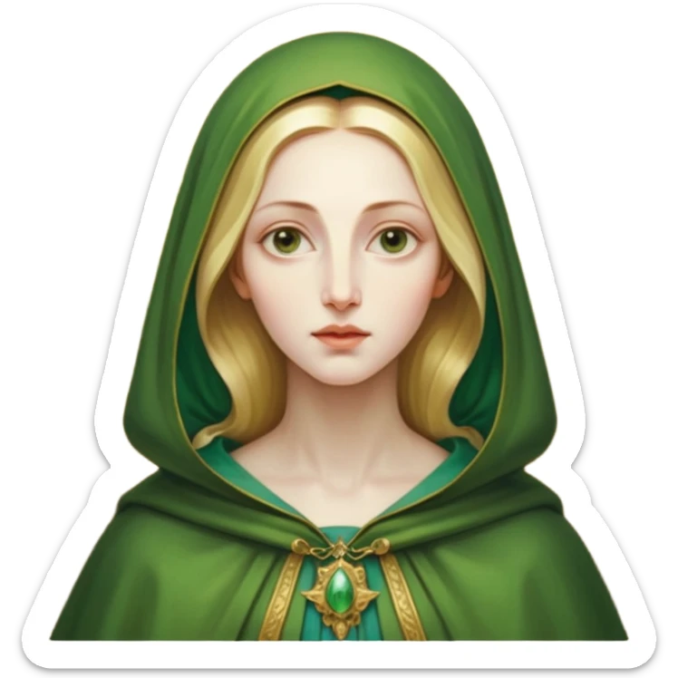 solarpunk ultra HD, Scrooge style, oil paint - famous work of Mannerism; Parmigianino - Madonna with the Long Neck sticker