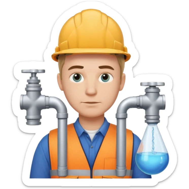 customer. 1 person only white male with shoulder normal person cloths. adult. pipeline technician change the expression and the shape of the face change the color of eyes sticker