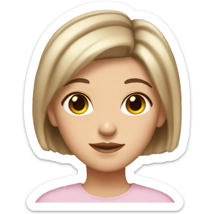Girl with very short hair bronzer skin hugging girl with short to medium hair white skin sticker