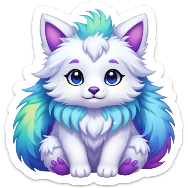 Kawaii bright fantasy ethereal anthro fursona animal sticker