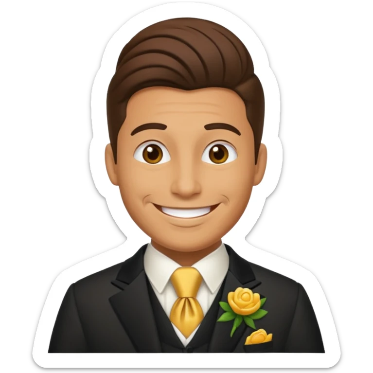 American groom, traditional, culture of american, smiley on face. sticker