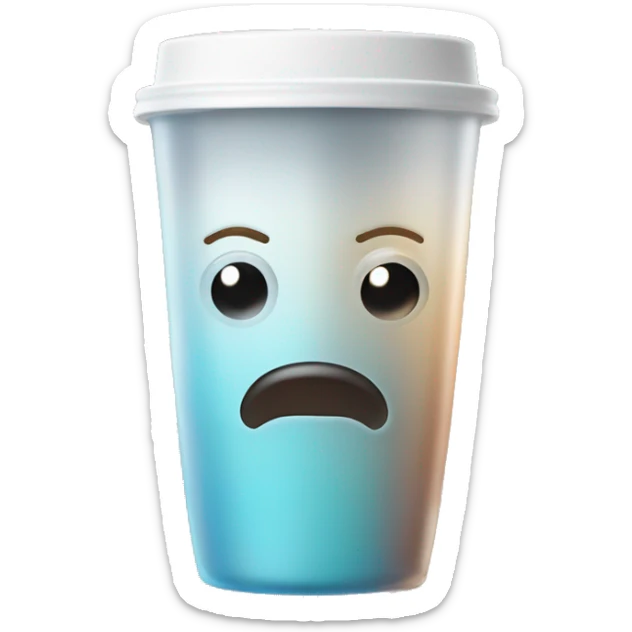 Coffee ice en vaso de vidrio rayado transparente con sorbete de vidrio tranparente sticker