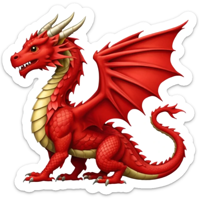 Welsh dragon facing right sticker