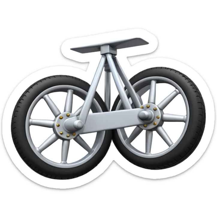 Emoji-style aircraft landing gear with a single wheel and strut, simplified design, clean lines, cartoon-like, isolated on white background, minimal shading sticker