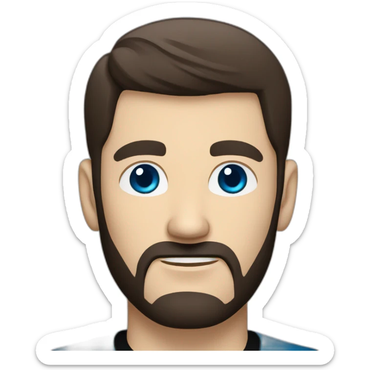 Handsome white man from Star Trek with Blue eyes and short brown hair and black beard startrek sticker