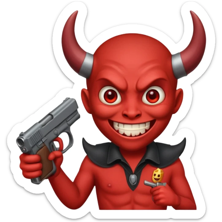 Un 👹 con una pistola en la mano  pero que sea como el emoji sticker