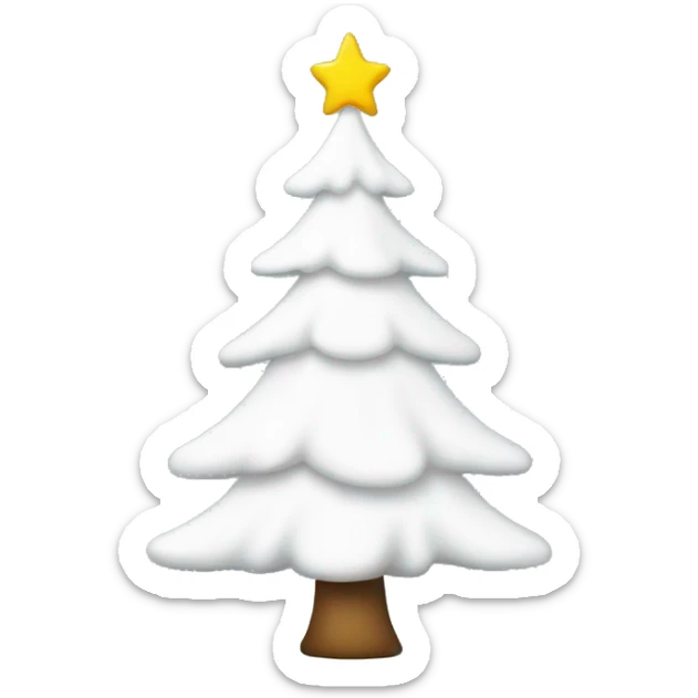 White Christmas tree sticker