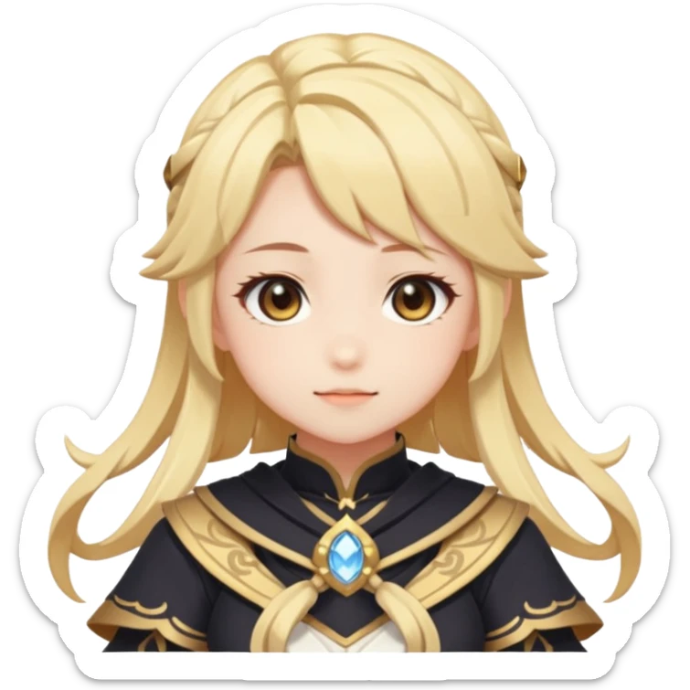 Cute Lumine from Genshin Impact in Photorealistic Hoyoverse Anime Style  sticker