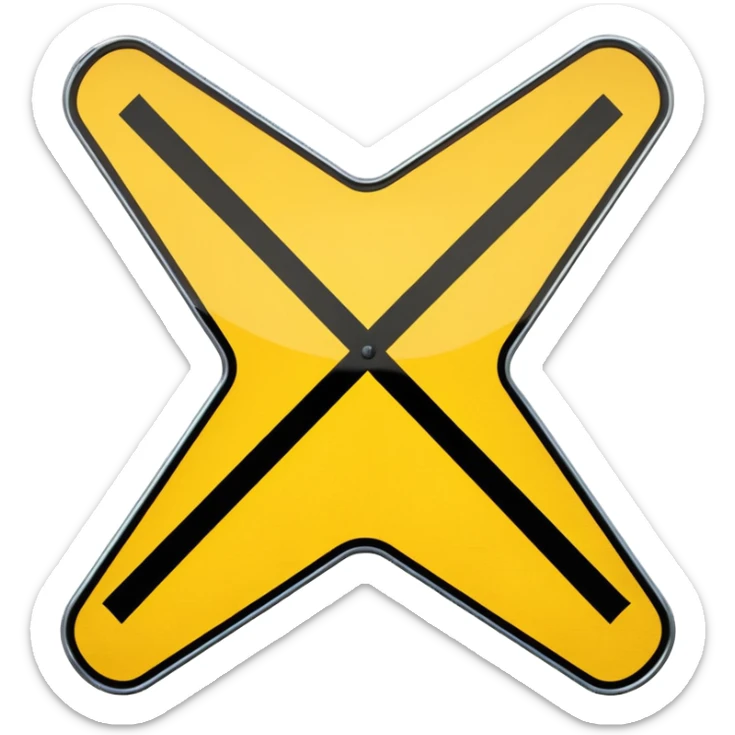 Railway crossing sign sticker