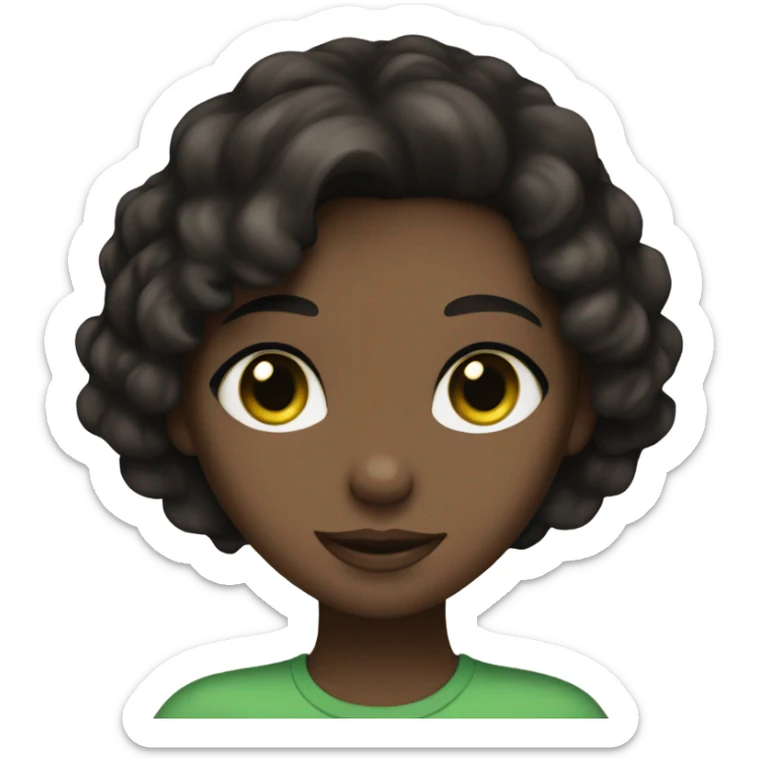 Brunette, brown eyed, fair skin ,girl with her green eyed black cat  sticker