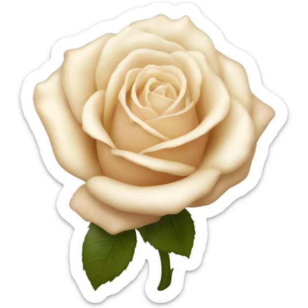 Cream rose sticker