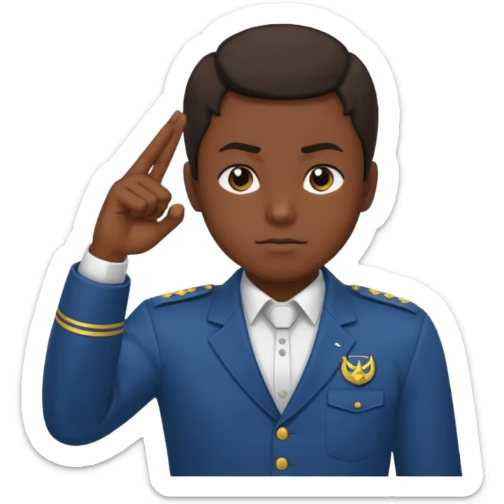 Shinzou wo sasageyo salute and fist on the chest sticker