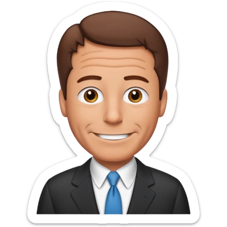 Create an emoji of Epstein waving to the camera in Family Guy style but make it especially like Epstein and not like all old guys sticker