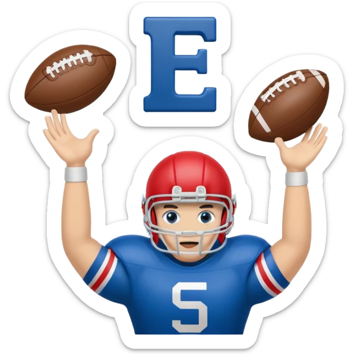 cheering sign american football in blue (#00A3E0) and red (#F9423A) sticker