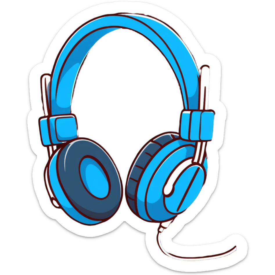 Smooth R&B songlist icon with headphones and soul vibes sticker