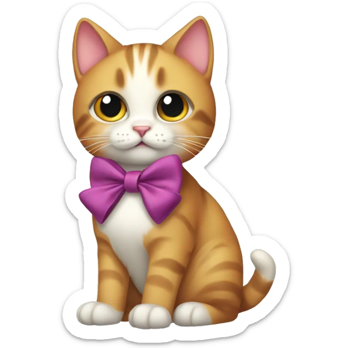 Cat with bow sticker
