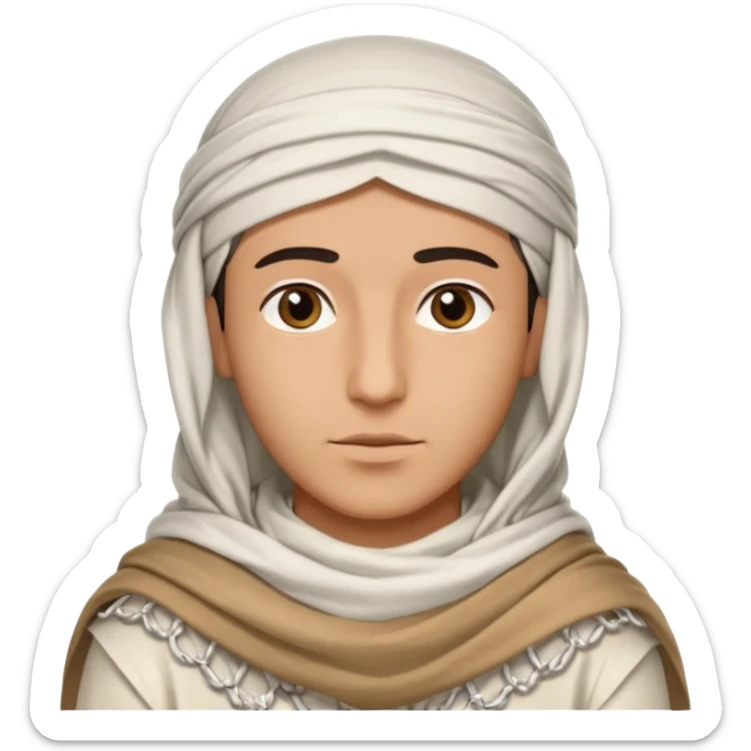 Arabe con un shemagh de color blanco pero solo sea la cabeza y nada de cuerpo sticker