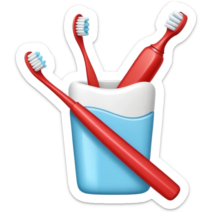 no pero osea de los cepillos, pasta hilo y así pero en color rojo  sticker