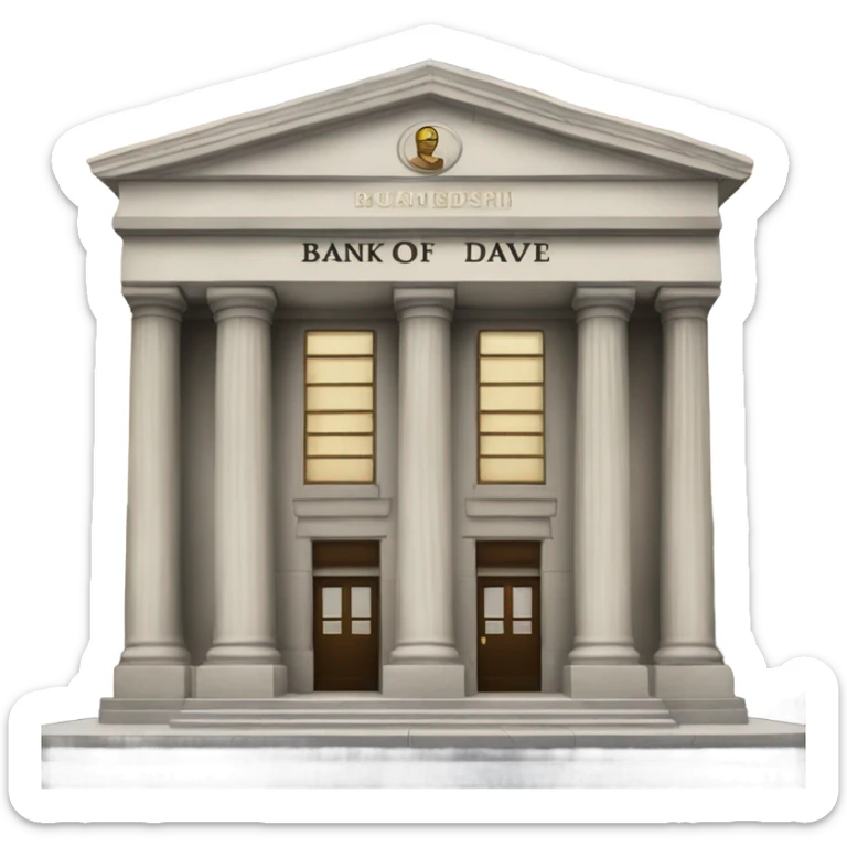 the bank with the inscription bank of Dave sticker