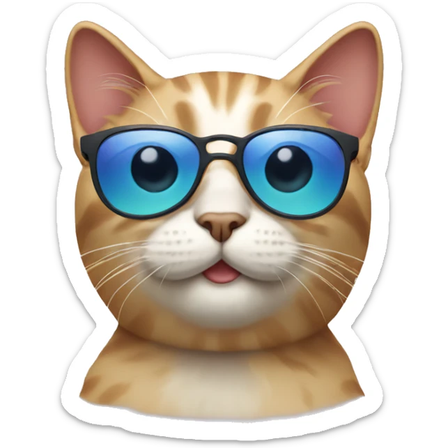 Cat with sunglasses sticker