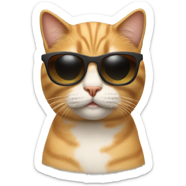 Cat with sunglasses sticker