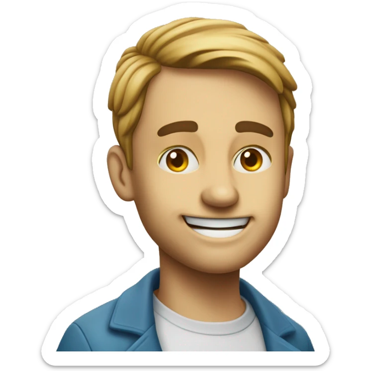 Un'emoji sorridente con una lacrima che gli scende dall'occhio destr sticker