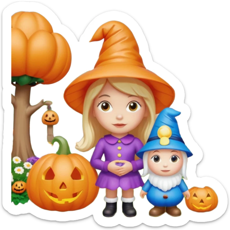   jeff koons halloween girl garden gnome puffy inflatable sticker