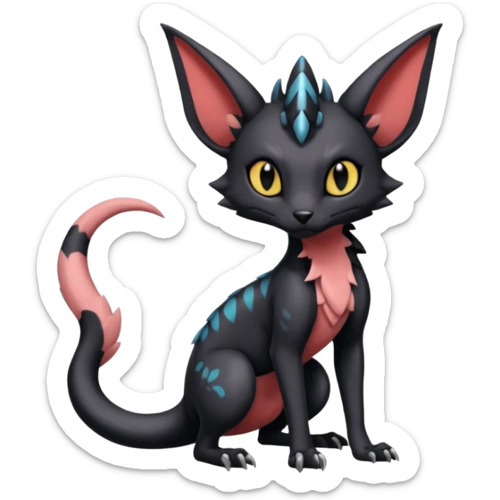 Gothic edgy dark Salandit-Umbreon-Genet-Noivern-Noibat-Serval-Hybrid (Full body) sticker